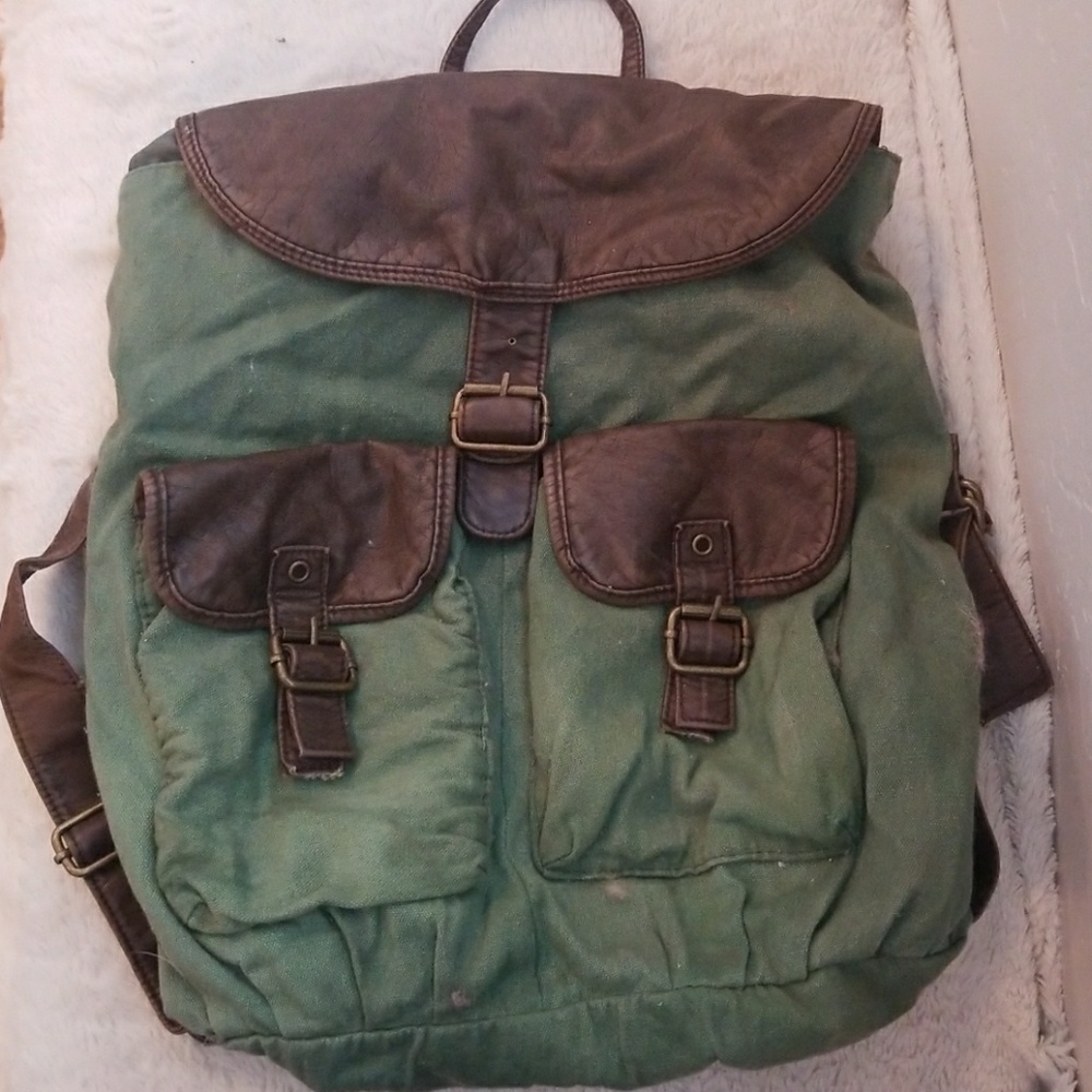 Green Canvas Backpack